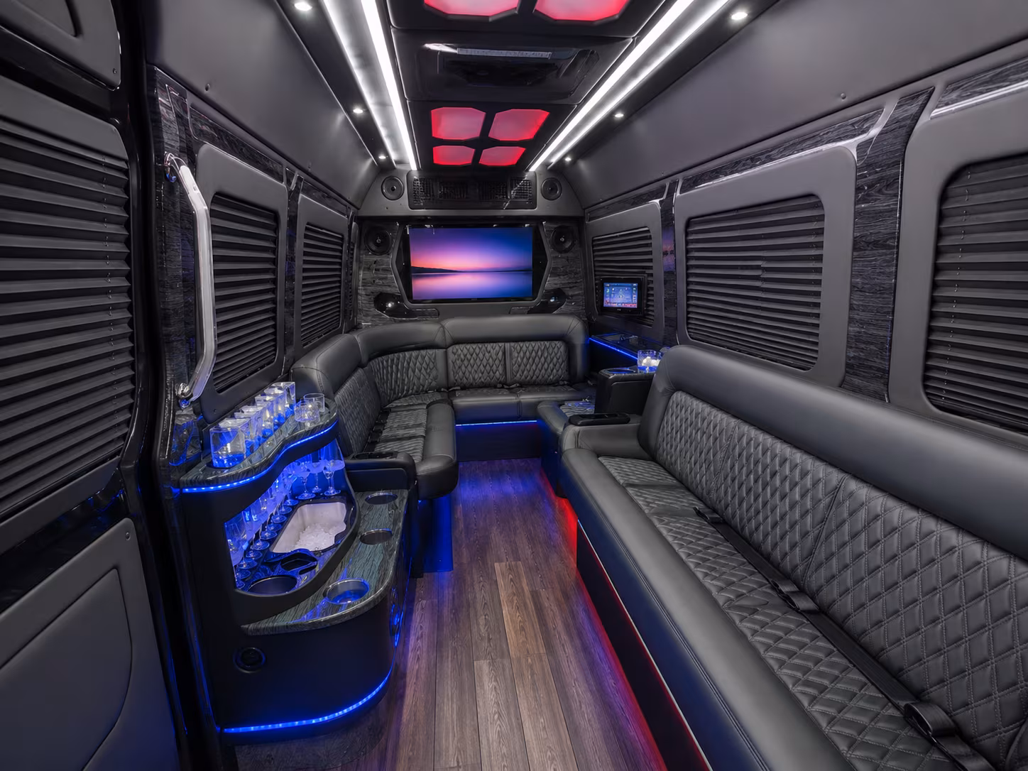 coon rapids 40 passenger party bus inside