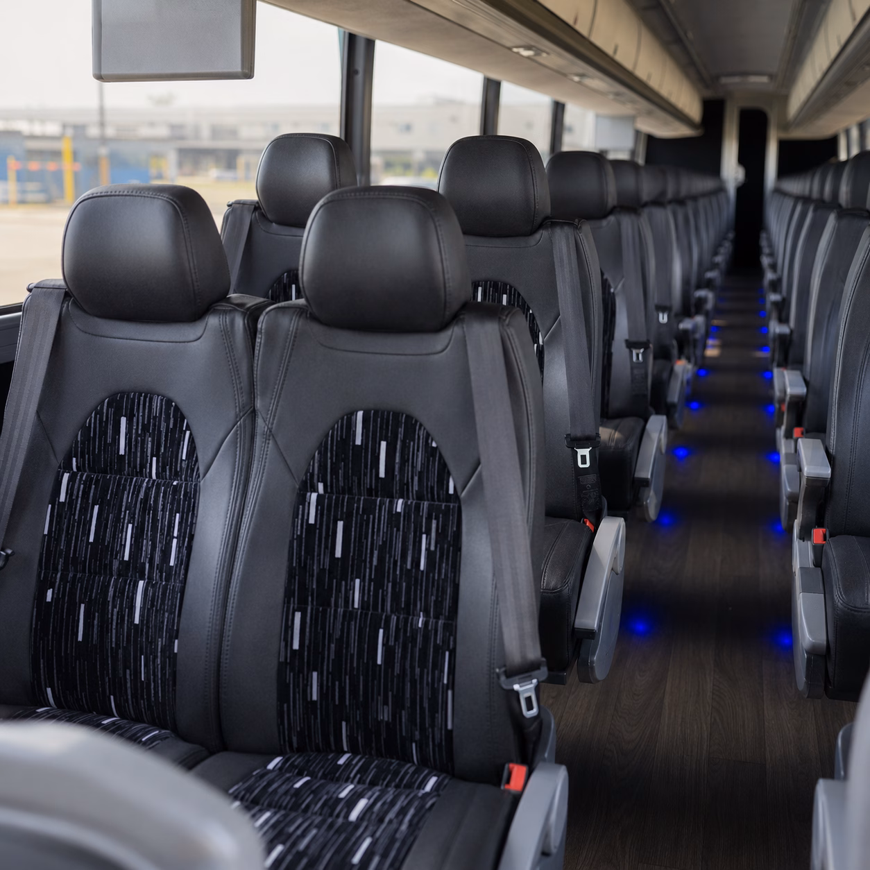 coon rapids charter bus rental interior